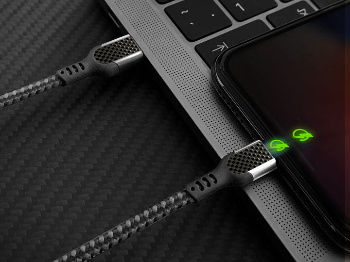 monCarbone Carbon Fiber USB-C To Lightening Fast Charge Cable