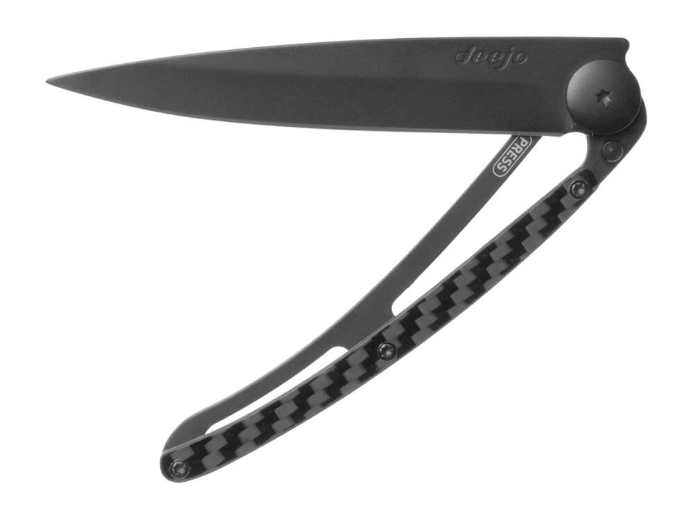 Deejo 37G Knife with Solid Carbon Fiber Handle, folded