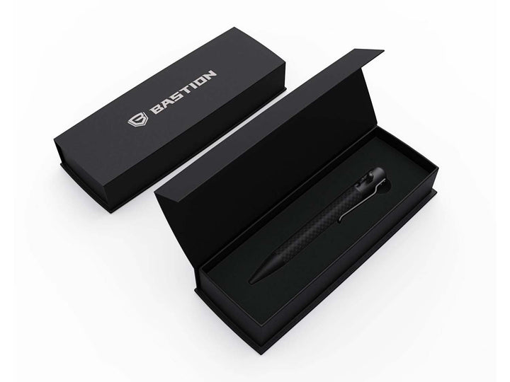 Bastion Blackout Bolt-Action Carbon Fiber Pen, in box