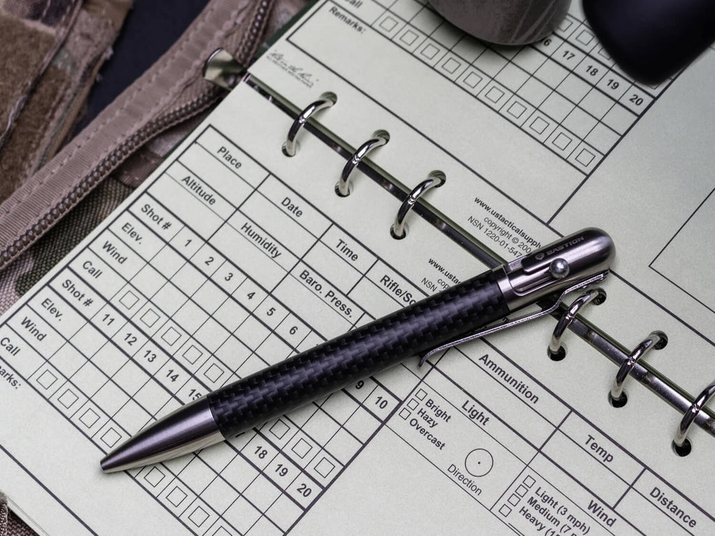 Bastion bolt-action carbon fiber stainless steel pen lifestyle